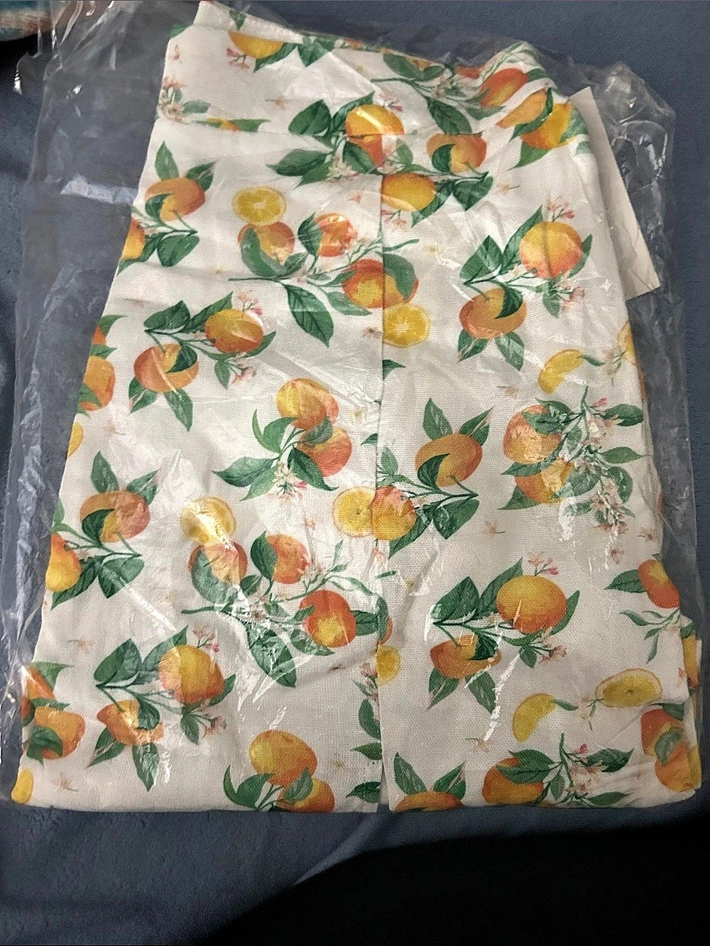 francesca's Citrus slit mini skirt in White & Orange Size XS NWT 🍹